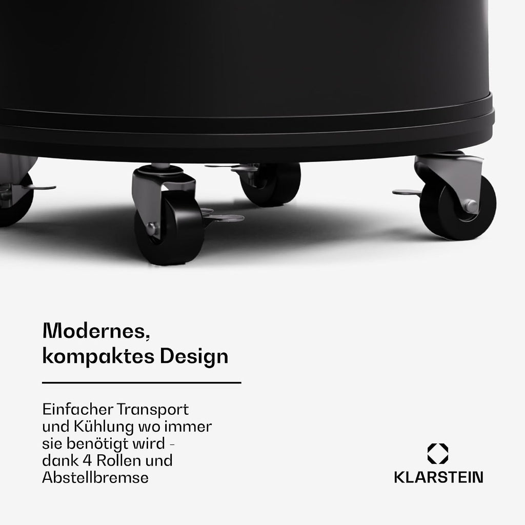Klarstein Beersafe L Kühlschrank mit LED Display, Edelstahl-Kühlschrank für Zimmer, Indoor/Outdoor Getränkekühlschrank, Weinkühlschrank für Getränke, 75L Kühlschrank mit 360° Sicht, 0-16°C