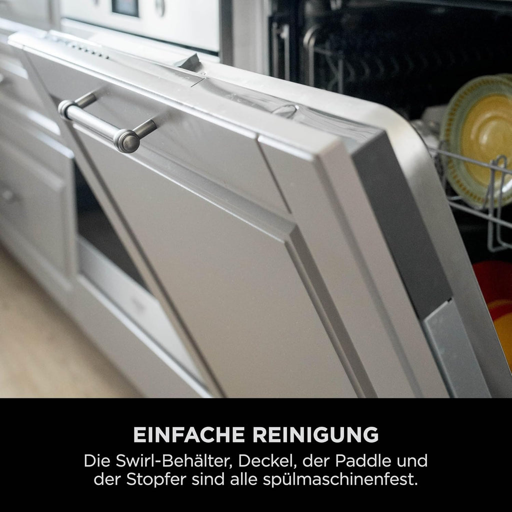 Ninja CREAMi Scoop & Swirl Eismaschine mit 2 Behältern, 13 Funktionen, für Eiscreme, Softeis, Gelato, Sorbet, Milchshakes und mehr, mit Mix-In-Funktion, Platinsilber, NC701EU