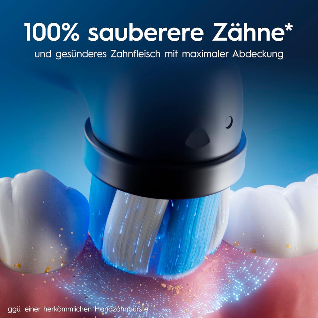 Oral-B iO Series 6 Plus Edition Elektrische Zahnbürste — Electric Toothbrush, Inkl. 3 Aufsteckbürsten, 5 Putzmodi für Zahnpflege, Reise-Etui — Zahnbürste Elektrisch, Designed by Braun, Schwarz