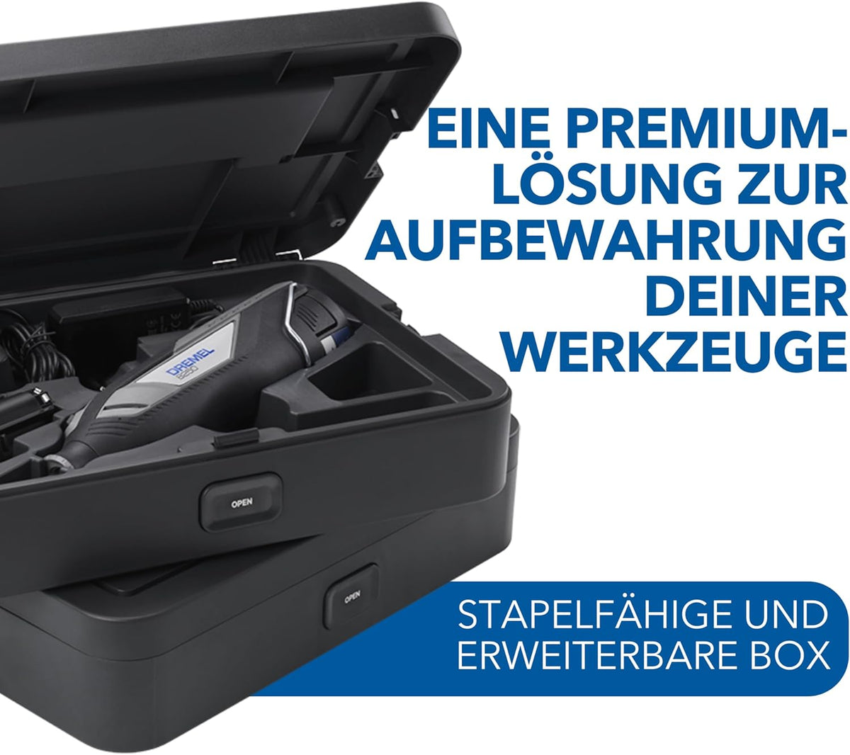 Dremel 8240 Akku-Multitool 12V 2Ah, Multifunktionswerkzeug Set mit 2 Akkus, 5 Auf-und Vorsätze, 1 Dremel BOX, 65 Zubehören zum Schneiden, Gravieren, Schleifen, Polieren, Schärfen, Bohren