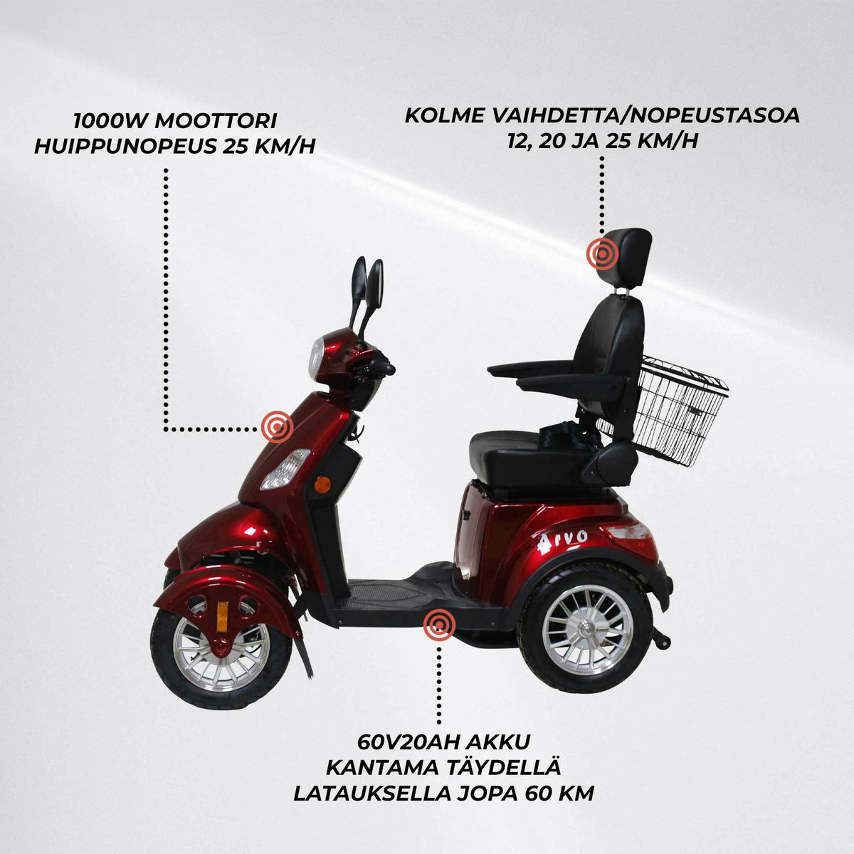 Arvo Seniorenmobil P400 Rot