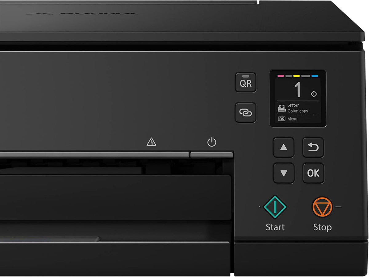 Canon PIXMA TS6350a Drucker Farbtintenstrahl Multifunktionsgerät DIN A4 (Fotodrucker, Scanner, Kopierer, OLED, 4.800x1.200 dpi, USB, WLAN, 5 separate Tinten, Duplexdruck, 2 Papierzuführungen), schwarz