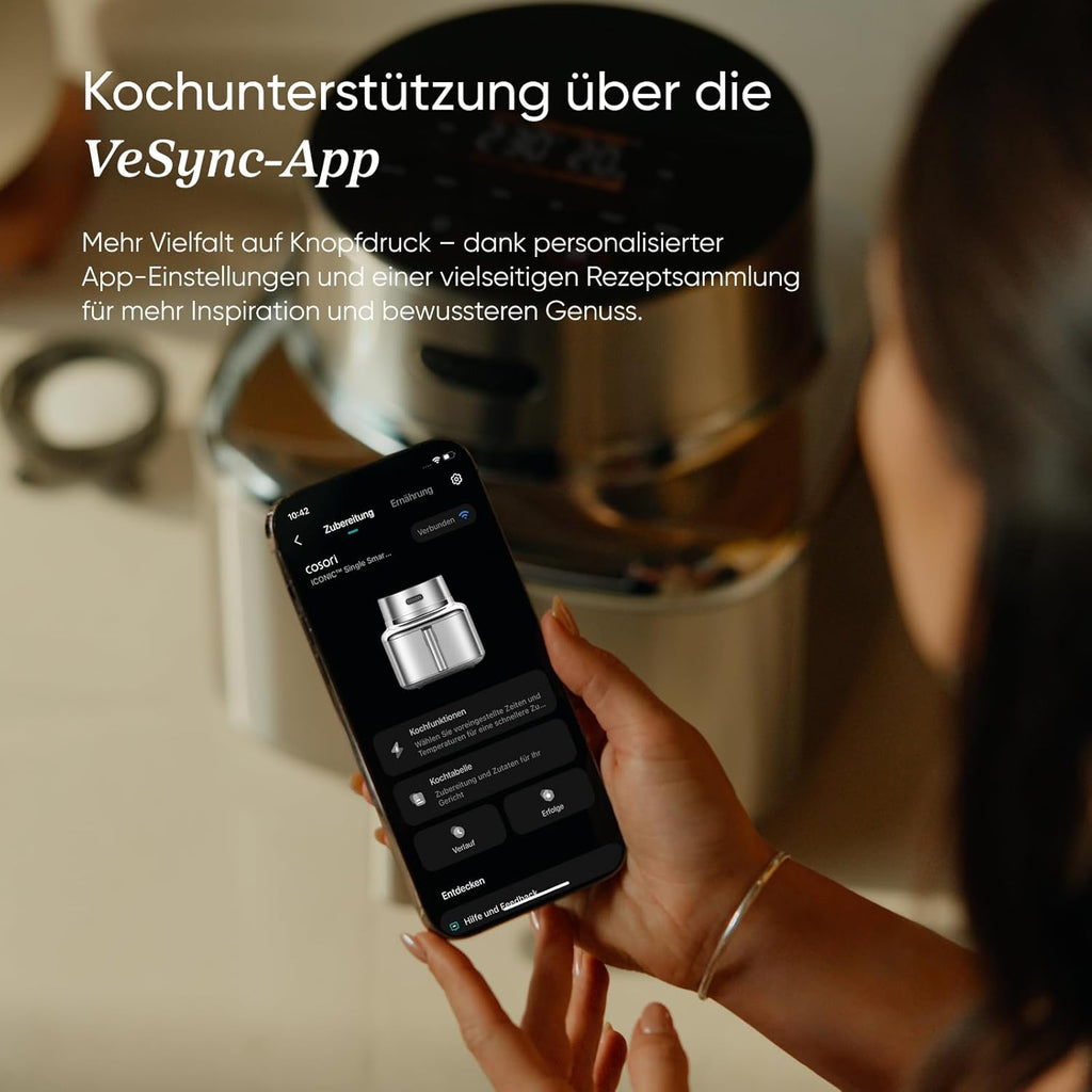 COSORI Airfryer | Iconic Single | 96% Metall | Keramikbeschichtung ohne PFas und BPA | 7-in-1 6,2L Heißluftfritteuse | 61% energiesparend | 50+ Rezepte | spülmaschinenfest | silber | SE601S