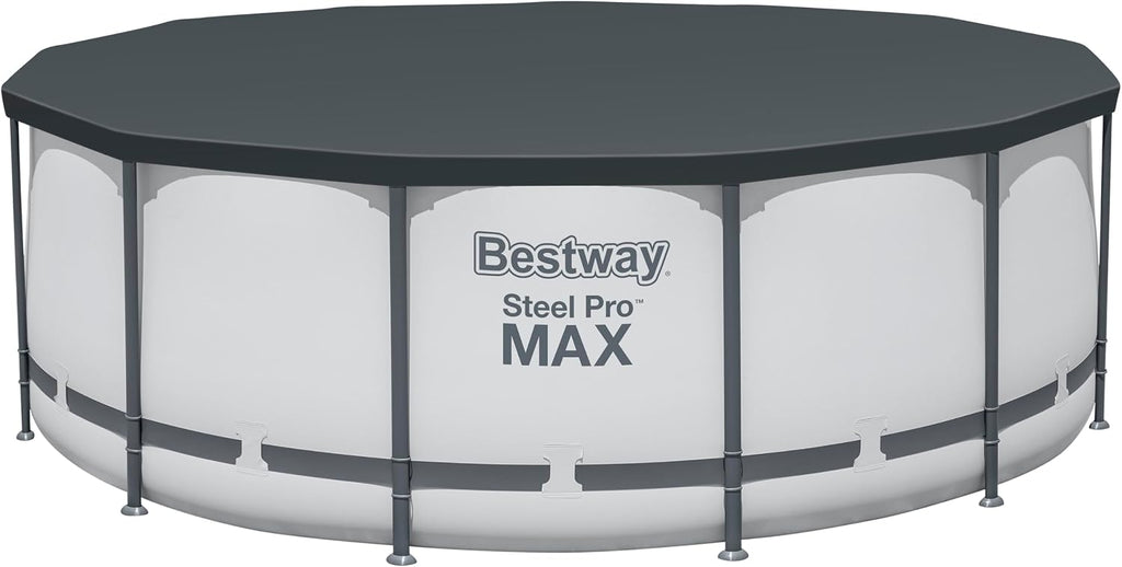 Bestway® Steel Pro MAX™ Aufstellpool Komplett-Set mit Filterpumpe Ø 396 x 122 cm, lichtgrau, rund