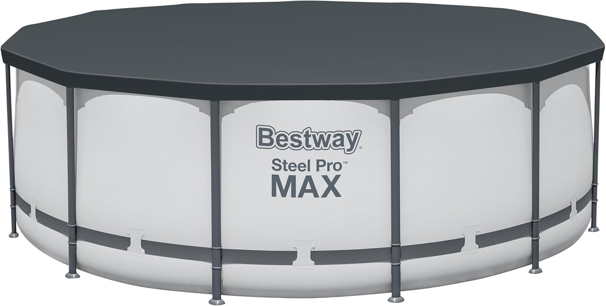 Bestway® Steel Pro MAX™ Aufstellpool Komplett-Set mit Filterpumpe Ø 396 x 122 cm, lichtgrau, rund