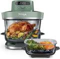 Ninja CRISPi PRO XL Glas-Heißluftfritteuse (Air-Fryer), 5 voreingestellte Zubereitungsfunktionen, CleanCrisp-Glasbehälter (5,7 l und 2,3 l) und Aufbewahrungsdeckel, Moosgrün AS090EUGN