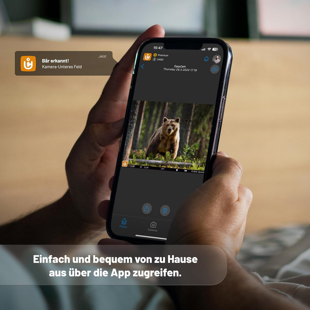ICU CLOM EasyCam Outdoor Wildkamera – 50° Erfassungswinkel, 16GB SD-Karte, 4G/LTE Verbindung, Bewegungsmelder & App-Steuerung für Jagd & Überwachung