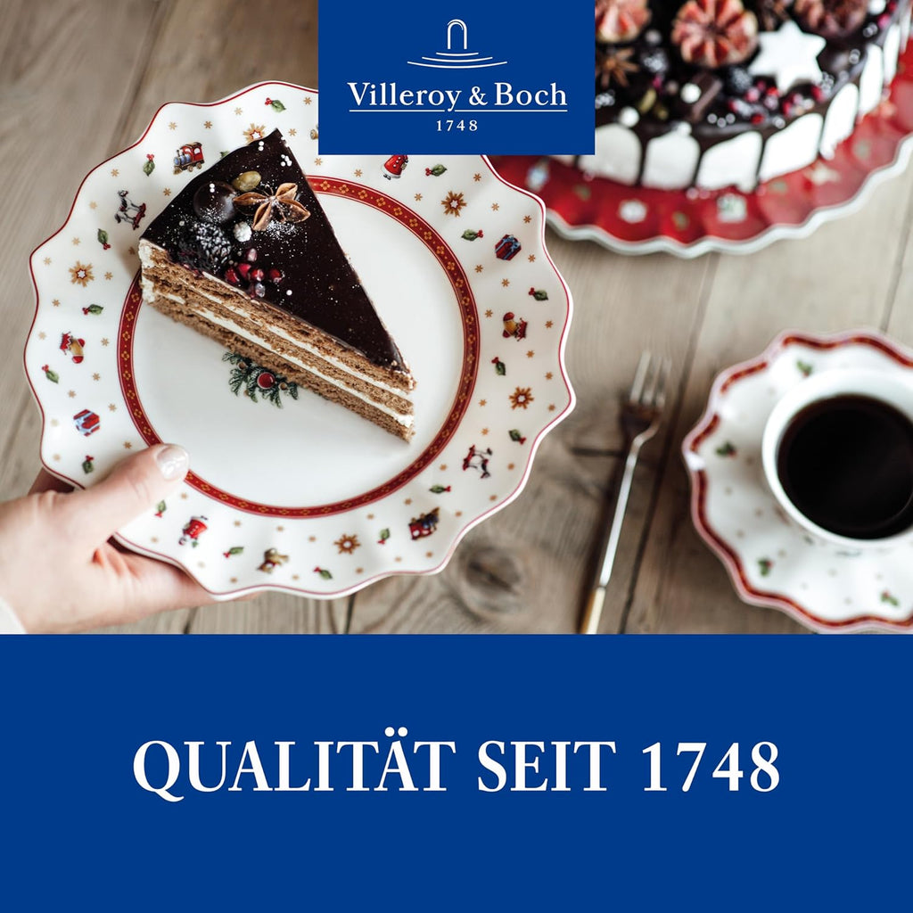 Villeroy & Boch – Toy's Delight Tafelservice Weihnachten 12 Teilig, Weihnachtsteller Set Toys, Weihnachtsgeschirr, Weihnachtsservice 4 Personen, Speiseteller, Suppenteller, Frühstücksteller, Porzellan