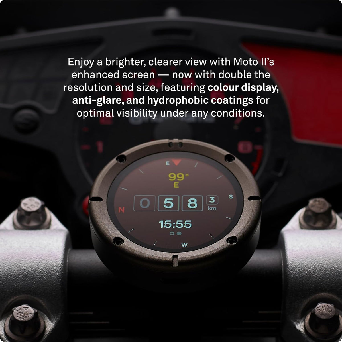 Beeline Moto II - Motorrad-Navi mit modernster Technologie| Kompaktes Design, Wasserdicht, GPS Funktion, 14-Std. Akkulaufzeit | Handschuhfreundlich, perfekt für Touren & Pendeln (Gunmetal Grey)